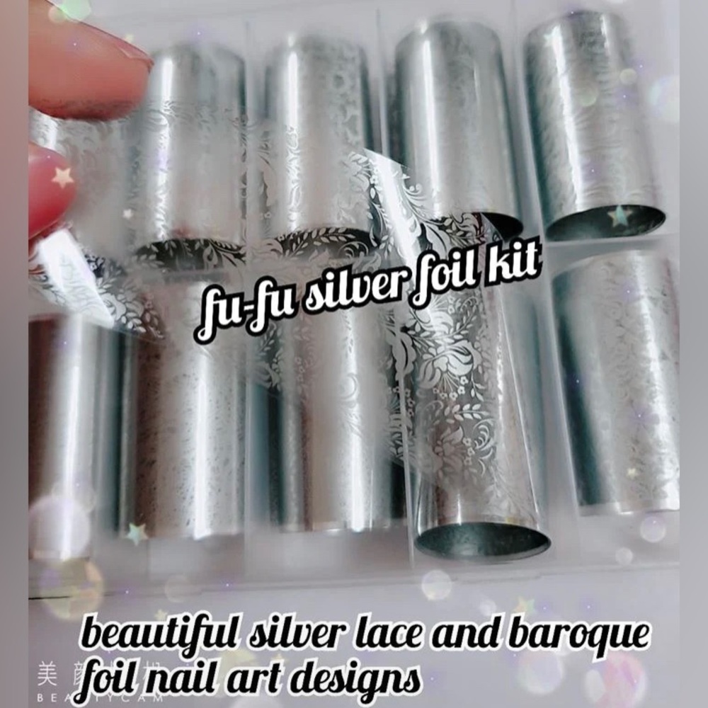 FU-FU SILVER Nail Foil Kit 1/$15, 2/$25, 3/$30, 4/$35.$5 each additional!